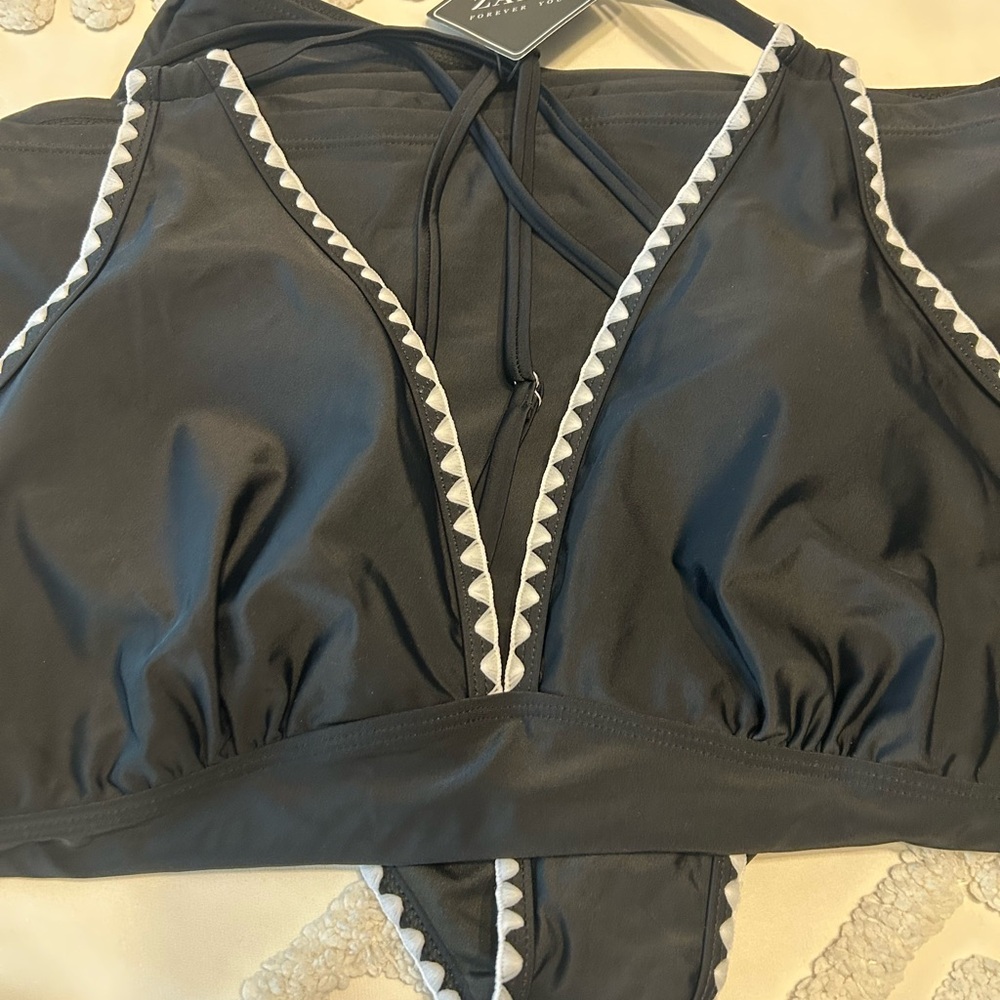 Zaful Black and White Bikini
